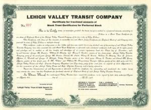 Lehigh Valley Transit Co. - Stock Certificate